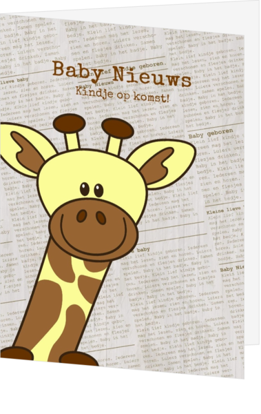 Zwangerschapskaart giraf baby nieuws