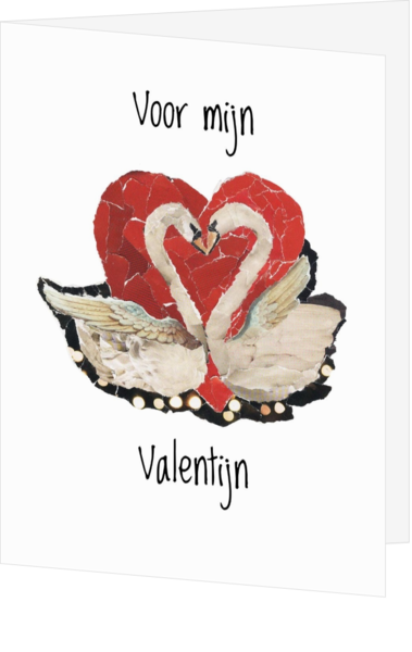 Valentijnskaart zwanen