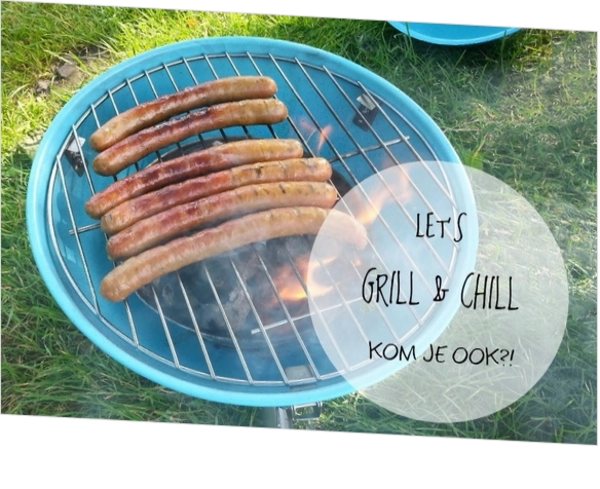 Uitnodigingskaart lets grill & chill