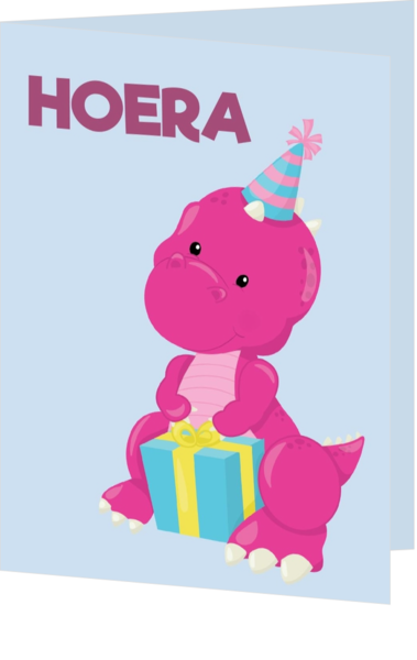 Verjaardagskaart voor kinderverjaardag - verjaardagskaarten-kids-dinosaurus-mak17071102v