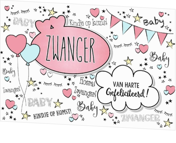 Felicitatie zwangerschap kaarten - kaart HB043
