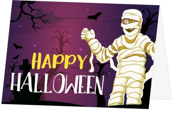 Halloweenkaart happy halloween zombie