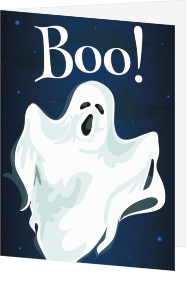 Halloweenkaart boo spook