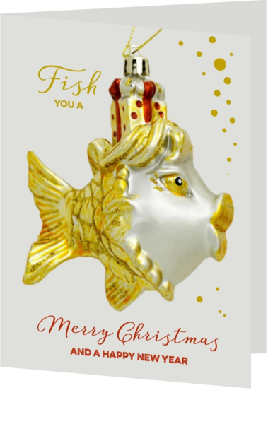 Grappige kerstkaart FISH you a Merry Christmas