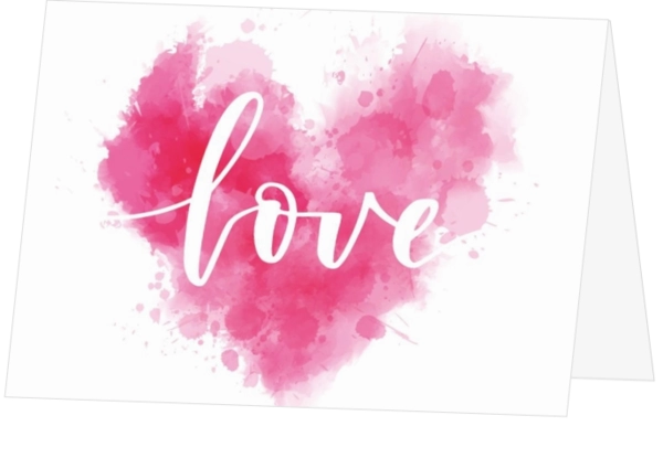Liefdeskaart love met roze hart