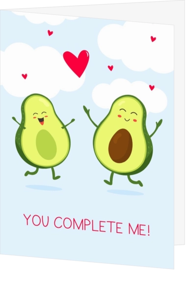 Liefdeskaart verliefd avocado koppel