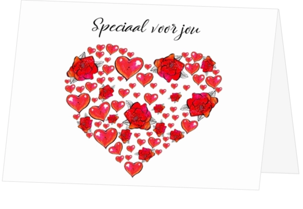 Liefdeskaart hart speciaal voor jou