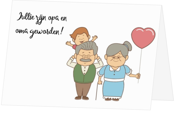 Hoera opa en oma geworden ballon met hart