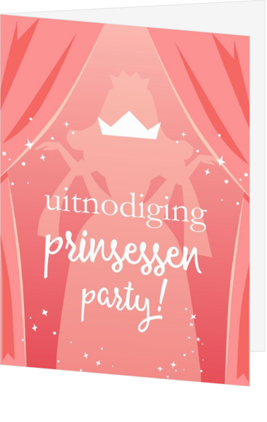 Uitnodigingkaart kinderfeestje prinsessen feest