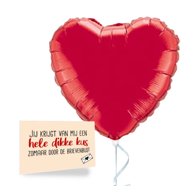 Ballon Valentijn -  kus door de brievenbus