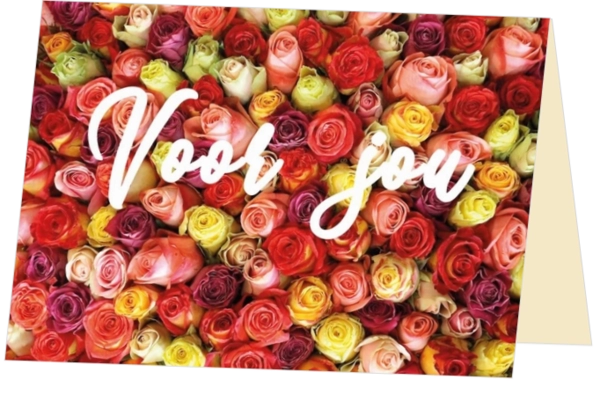 Gekleurde rozen met tekst voor jou!