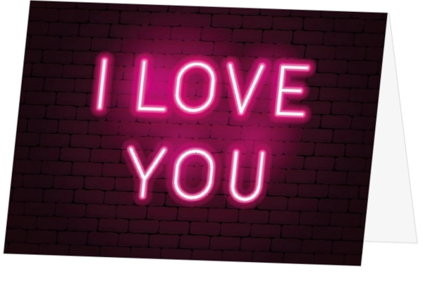 Neonsign met tekst i love you roze 