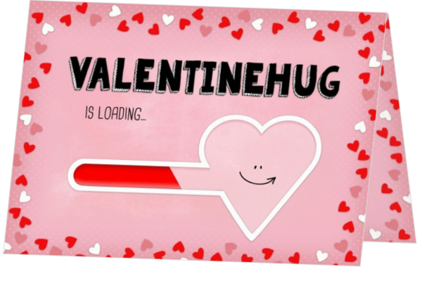 Valentijnskaart hug pink