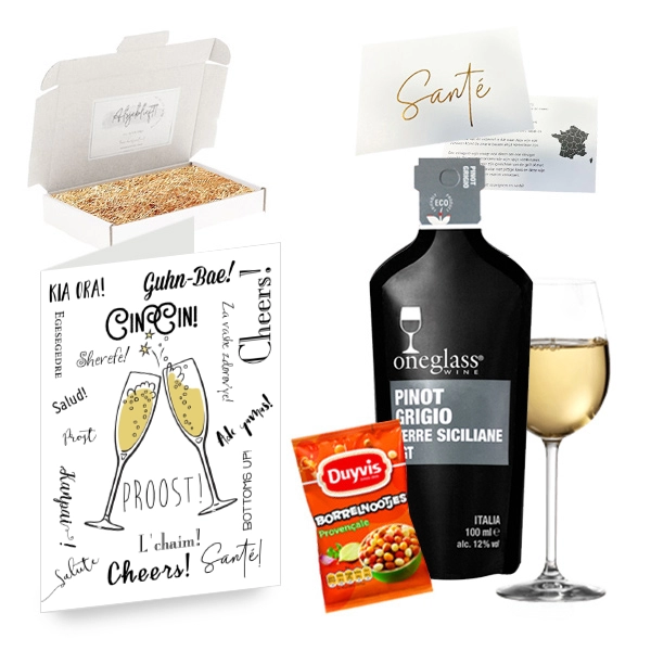 Borrel gift box - Oneglass wine- Proost