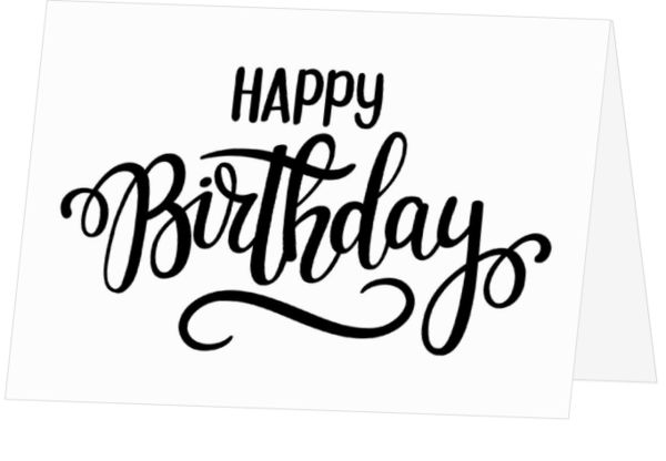 Verjaardagskaart happy birthday typografisch