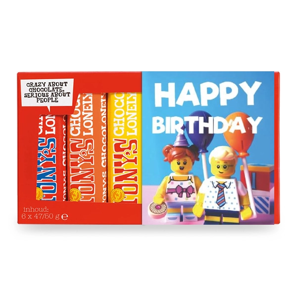Tony chocolonely proeverij – happy birthday lego friends