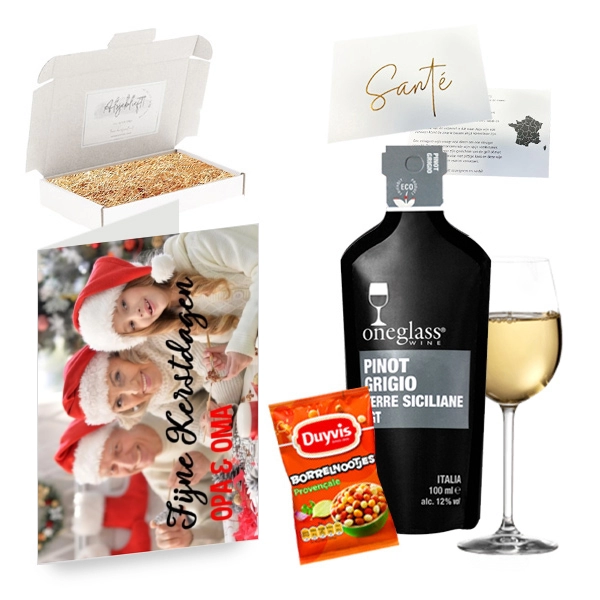 Borrel giftbox One glass Wine Borrel Familie Kerst