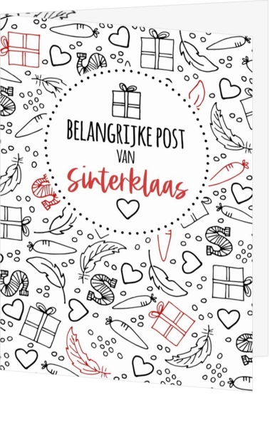 Sinterklaaskaart belangrijke post van Sinterklaas 