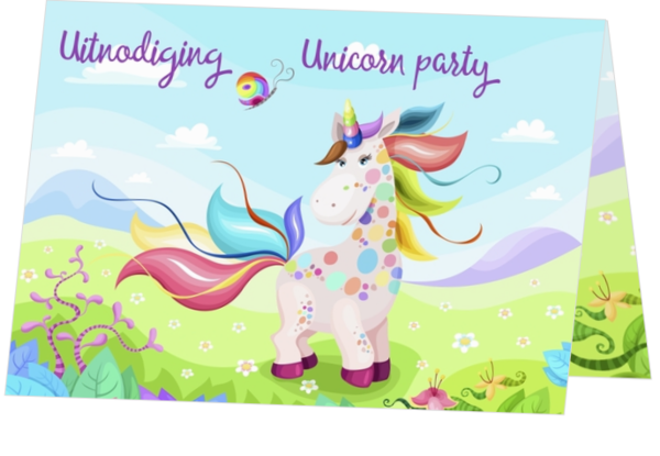 Unicorn uitnodiging kinderfeestje