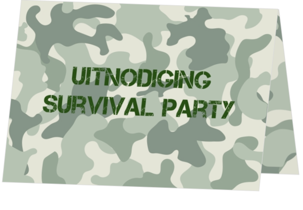 Uitnodiging feestje survival of army