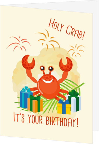 Verjaardagskaart holy crab