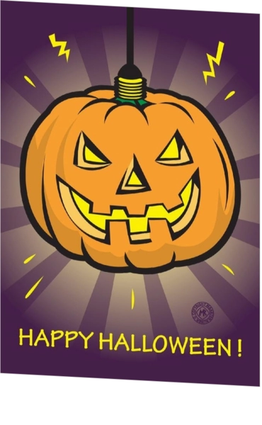 Halloween kaart paars pompoen