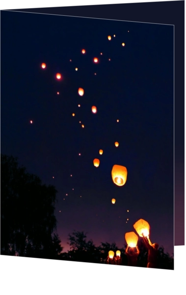 Condoleance kaart wensballonnen hemel