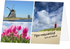 Verjaardagskaart maken en versturen - verjaardagskaart-nederland-vuurtoren-molen-tulpen-mak17070304v