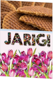 Verjaardagskaart maken en versturen - verjaardagskaart-nederland-stroopwafels-tulpen-mak17070301v ek