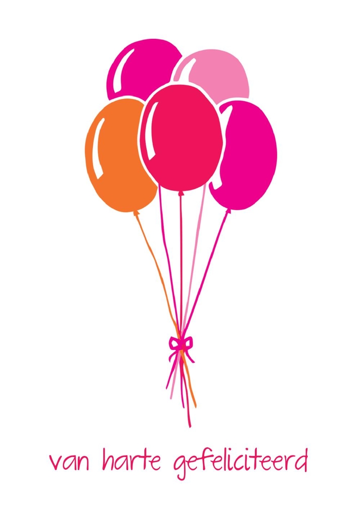 Felicitatiekaart ballonnen Voorkant