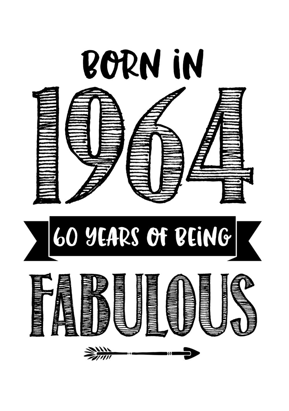 Verjaardagskaart born in 1961 60 years of being fabulous Voorkant