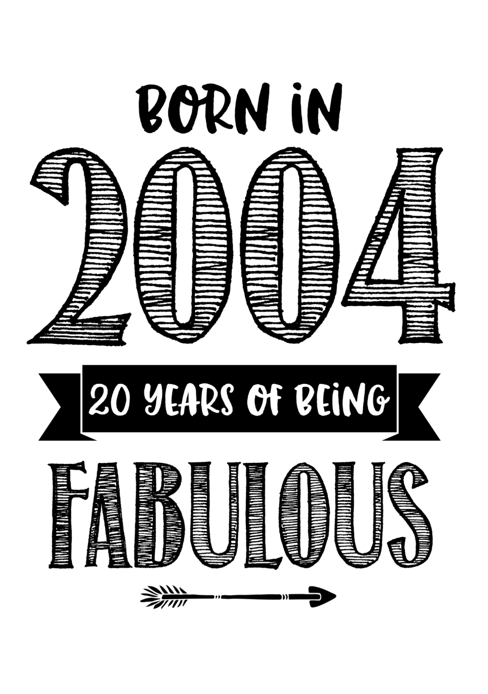 Verjaardagskaart born in 2001 20 years of being fabulous Voorkant