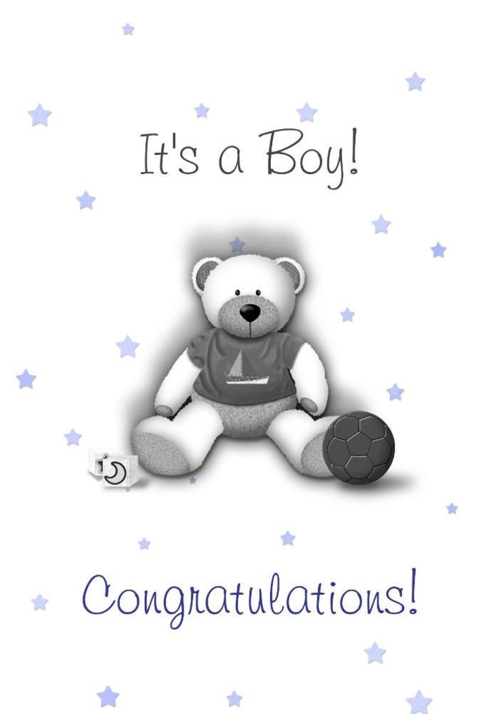 Felicitatie beer jongen Voorkant