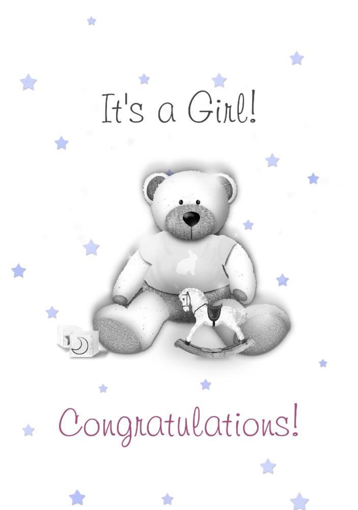 Felicitatie beer meisje Voorkant