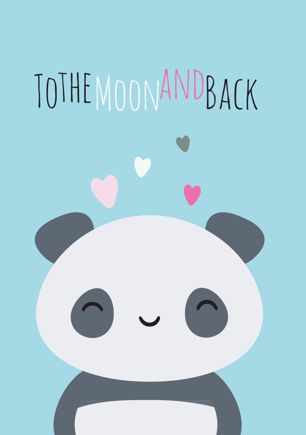 to the moon and back panda Voorkant