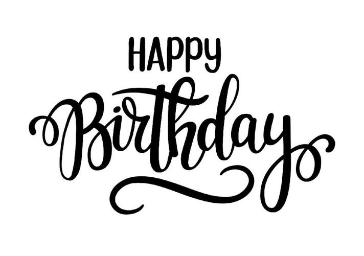 Verjaardagskaart happy birthday typografisch Voorkant