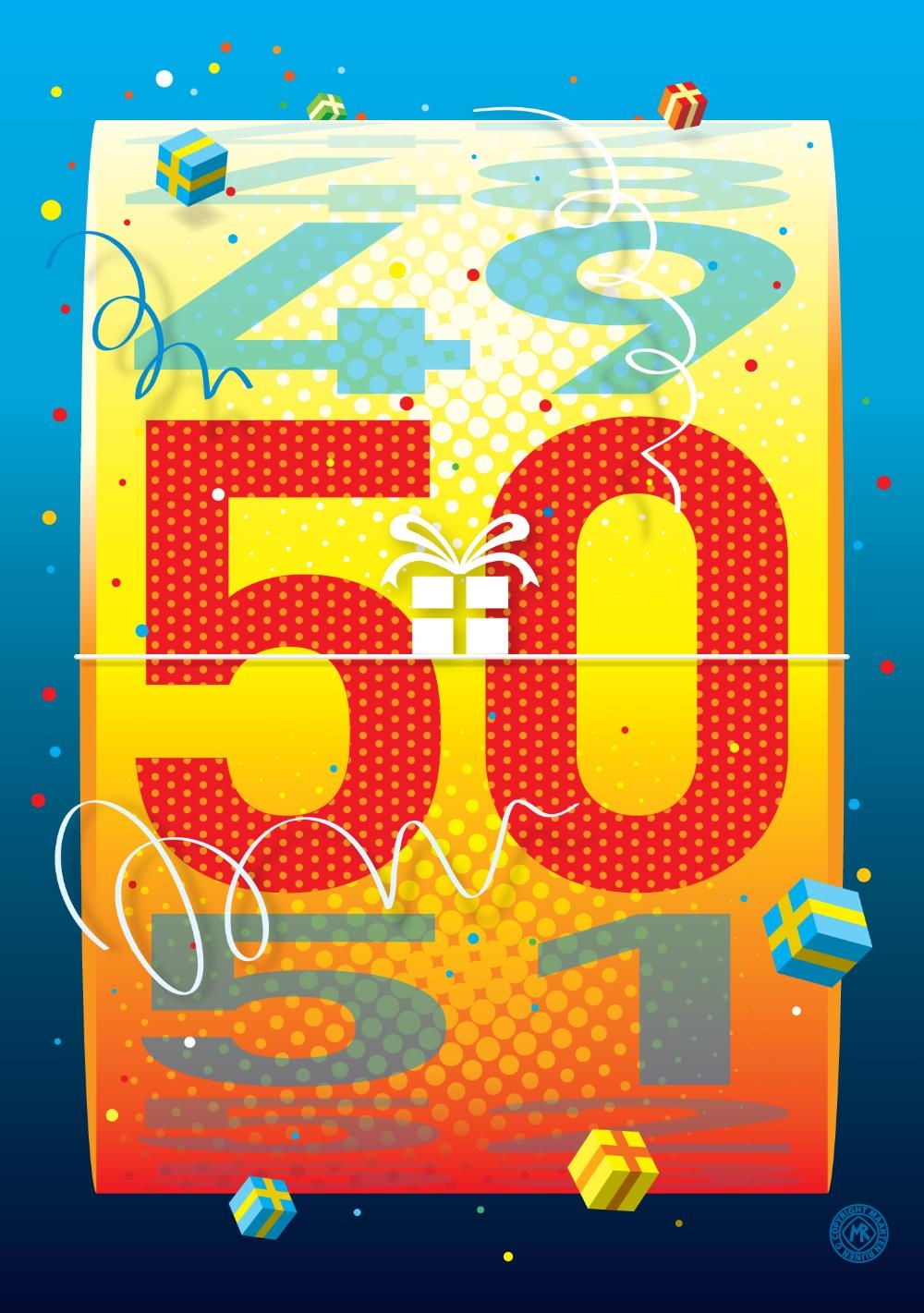 verjaardagskaart 50 jaar maa16005 Voorkant