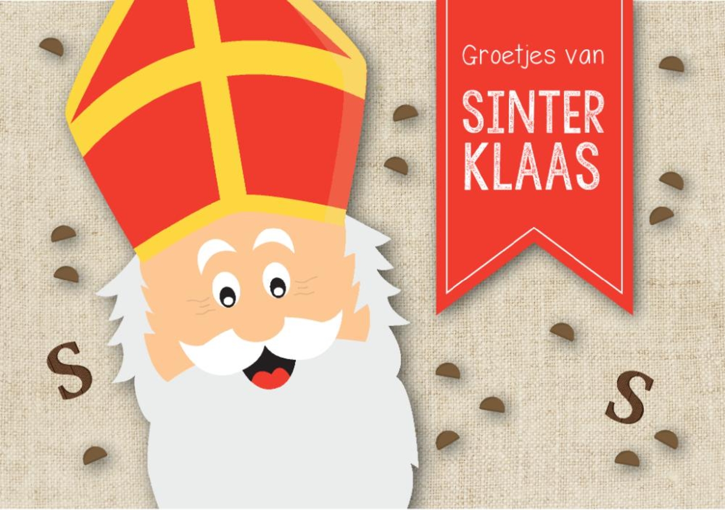 Sinterklaaskaart groetjes van Sinterklaas Voorkant