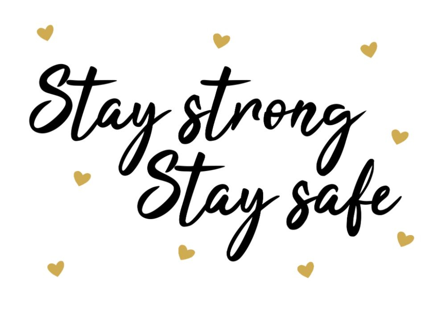 Stay strong stay save kaart hartjes Voorkant