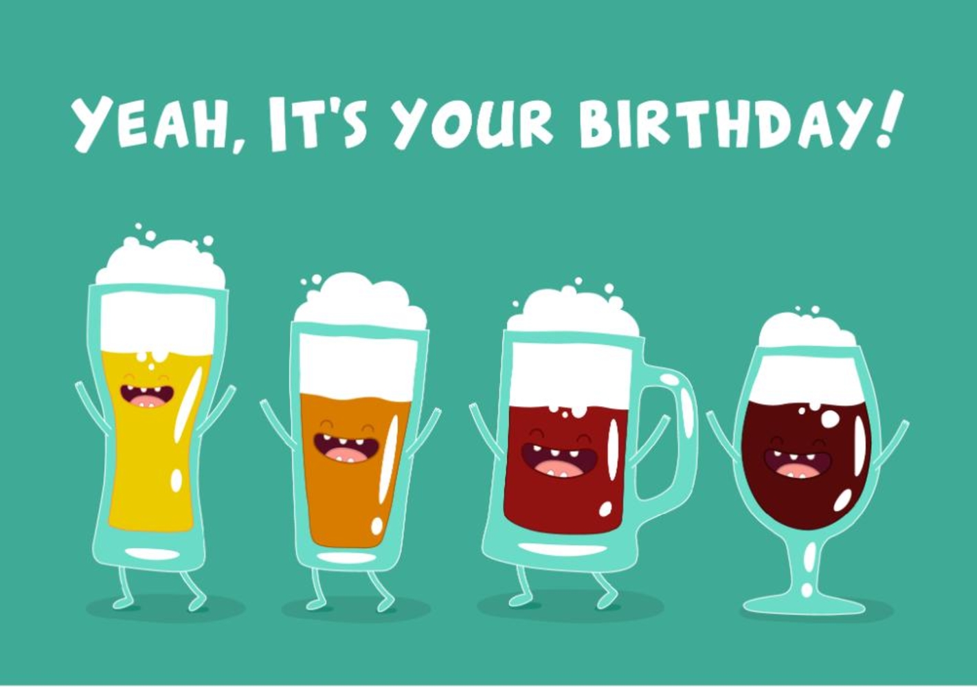 Verjaardagskaart biersoorten Voorkant
