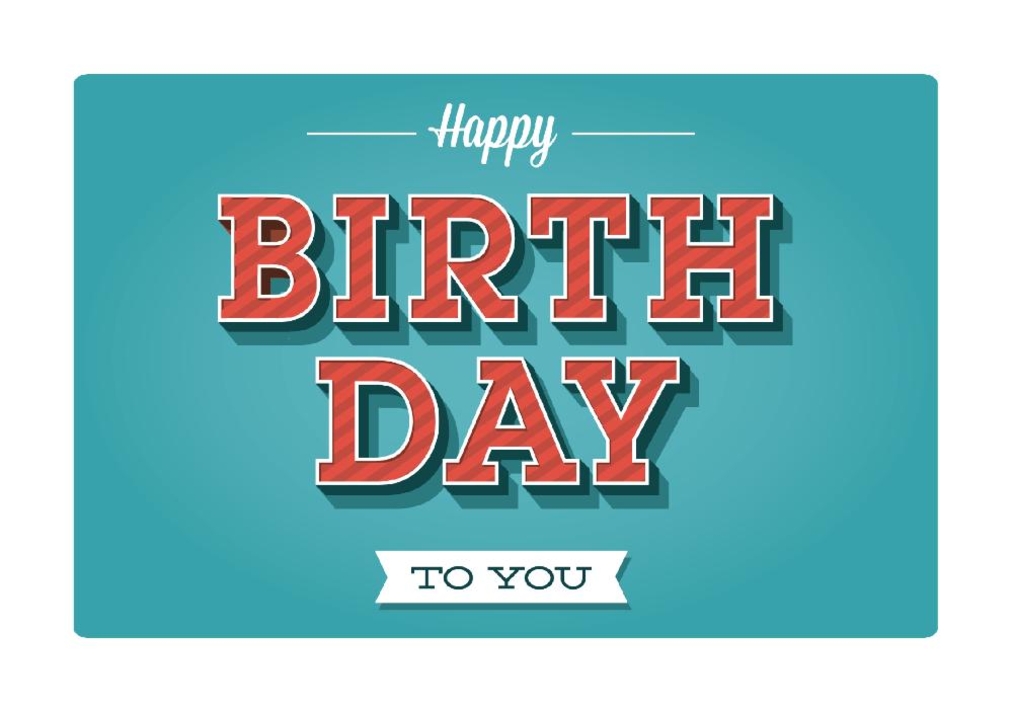 Verjaardagskaart happy birthday to you typografisch Voorkant