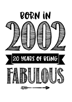 Verjaardagskaart born in 2001 20 years of being fabulous