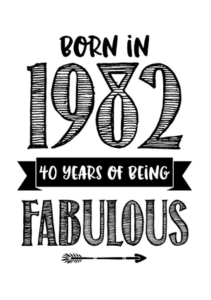 Verjaardagskaart born in 1981 40 years of being fabulous