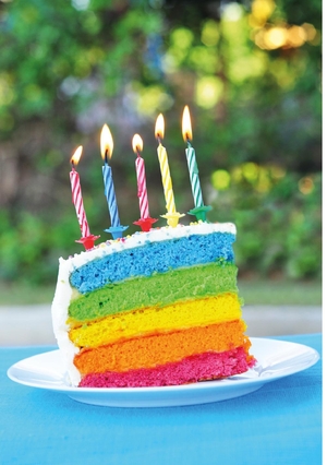 regenboog taart verjaardag