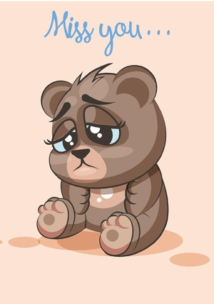 Miss you little sad bear