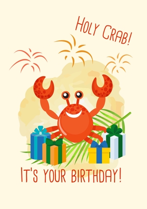Verjaardagskaart holy crab