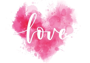 Liefdeskaart love met roze hart