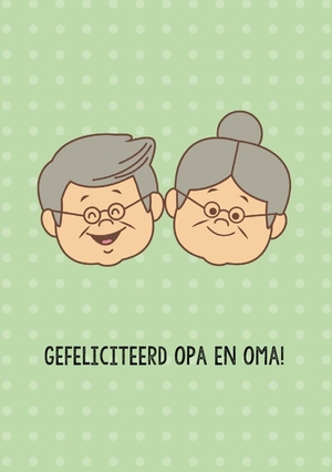 Opa en oma illustratie groene achtergrond