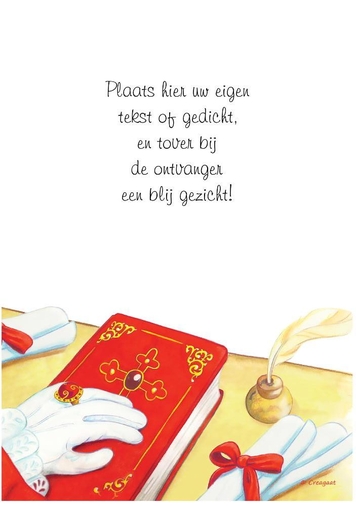 Sinterklaaskaart boek Sinterklaas gedicht
