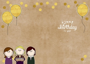 Verjaardagskaart kraft gouden ballonnen